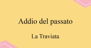 Addio del passato 베르디 오페라 La Traviata 아리아