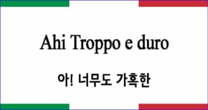 Ahi Troppo e duro 아 너무도 가혹한