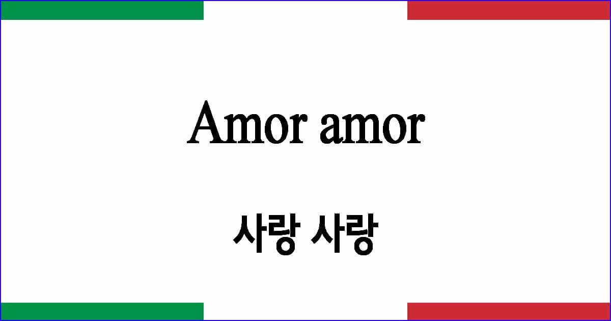 Amor amor 사랑 사랑