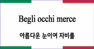 Begli occhi merce 아름다운 눈이여 자비를