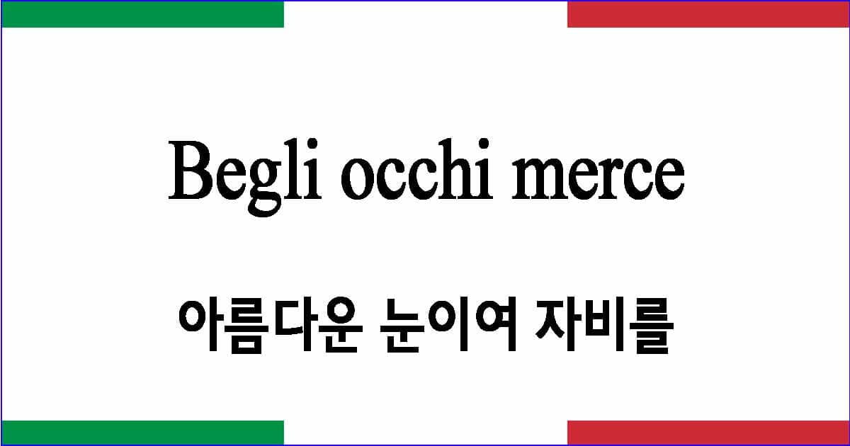 Begli occhi merce 아름다운 눈이여 자비를