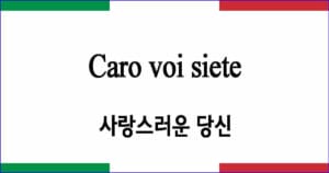 Caro voi siete "사랑스러운 당신"