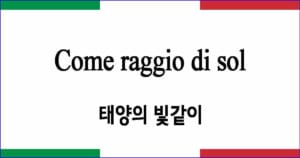 Come raggio di sol "태양의 빛같이"