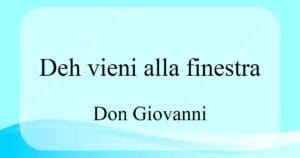 Deh vieni alla finestra 모차르트 오페라 Don Giovanni 발음 가사와 해석