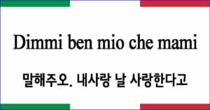 Dimmi ben mio che mami "말해주오 내사랑 날 사랑한다고"