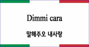 Dimmi cara "이야기해주오, 내 사랑"