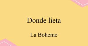 Donde lieta 푸치니 오페라 La Boehme 발음 가사와 해석