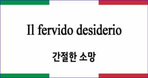 Il fervido desiderio "간절한 소망"
