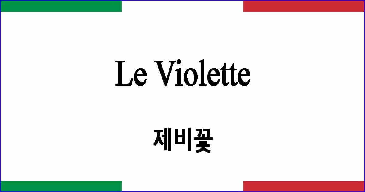 Le Violette 제비꽃