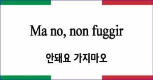 Ma no non fuggir "안돼요 가지마오" 카리씨미 작곡 이탈리아 가곡 발음 가사와 해석