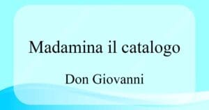 Madamina il catalogo è questo 모차르트 오페라 Don Giovanni 발음 가사와 해석