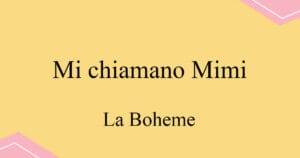 Mi chiamano Mimi 푸치니 오페라 La Boehme