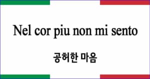 Nel cor piu non mi sento 공허한 마음 이탈리아 가곡 발음 가사와 해석