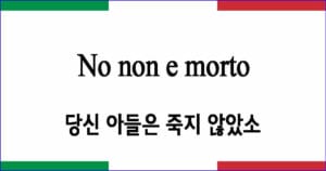 No non è morto il figlio tuo 아니 당신 아들은 죽지 않았소 이탈리아 가곡 발음 가사와 해석