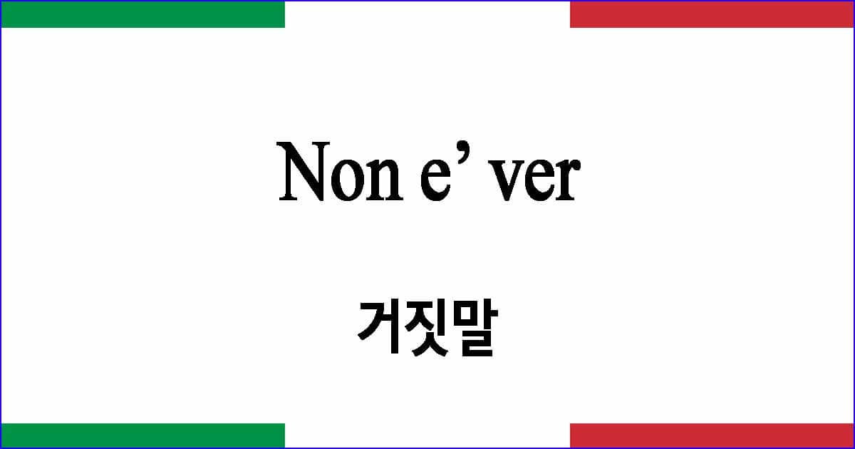 Non e ver 거짓말