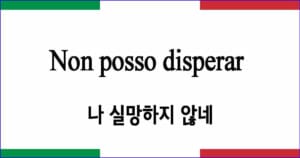 Non posso disperar 나 실망하지 않네 이탈리아 가곡 발음 가사와 해석