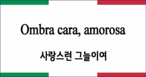 Ombra cara amorosa 사랑스런 그늘이여 이탈리아 가곡 발음 가사와 해석