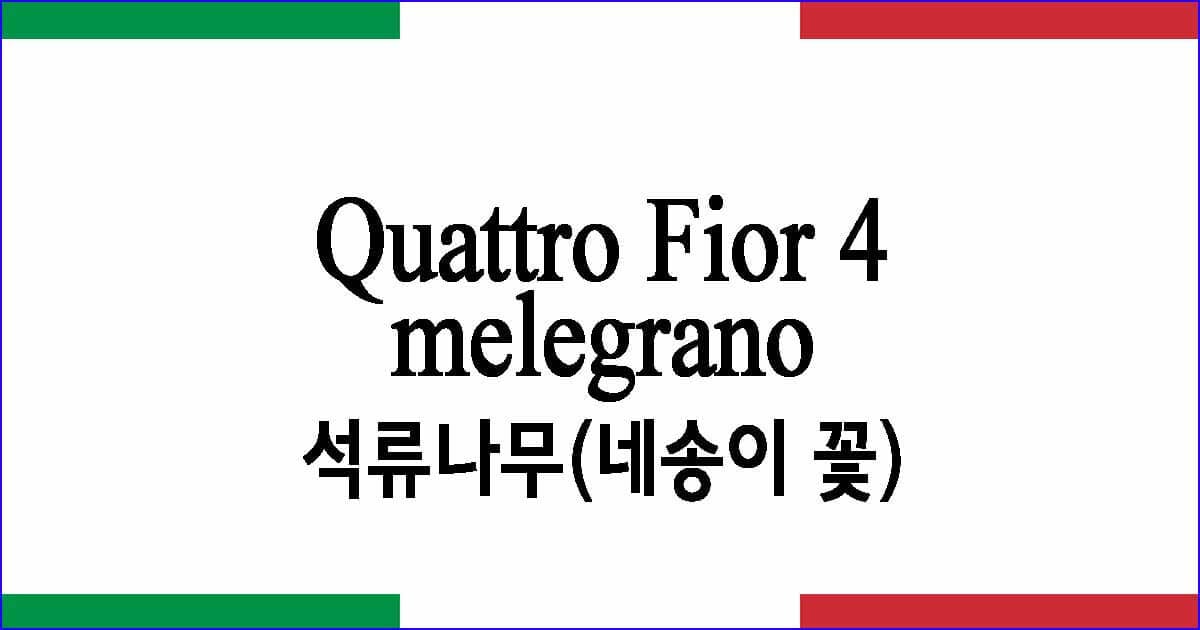 Il Melagrano Quattro Fior 4 석류나무(네송이 꽃) 이탈리아 가곡 발음 가사와 해석