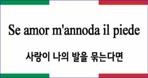 Se amor m'annoda il piede 사랑이 나의 발을 묶는다면 이탈리아 가곡 발음 가사와 해석