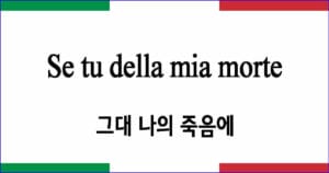Se tu della mia morte 그대 나의 죽음에 이탈리아 가곡 발음 가사와 해석