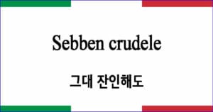 Sebben crudele 그대 잔인해도 이탈리아 가곡 발음 가사와 해석