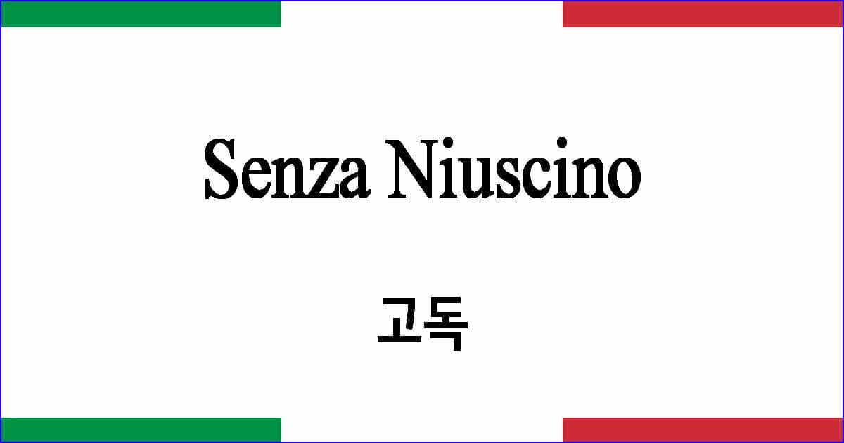 Senza Niuscino 고독 이탈리아 가곡 발음 가사와 해석
