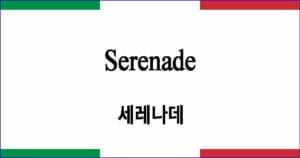 Serenade 세레나데 이탈리아 가곡 발음 가사와 해석