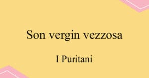 Son vergin vezzosa 벨리니 오페라 I Puritani 발음 가사와 해석