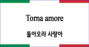 Torna amore 돌아오라 사랑아 이탈리아 가곡 발음 가사와 해석