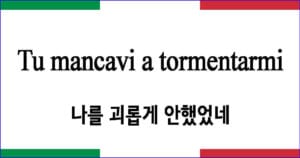 Tu mancavi a tormentarmi 나를 괴롭게 안했었네 이탈리아 가곡 발음 가사와 해석