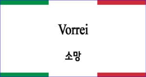 Vorrei 소망 이탈리아 가곡 발음 가사와 해석