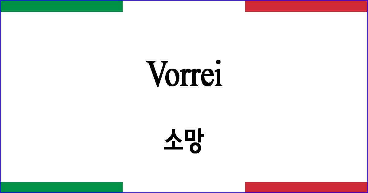 Vorrei 소망 이탈리아 가곡 발음 가사와 해석