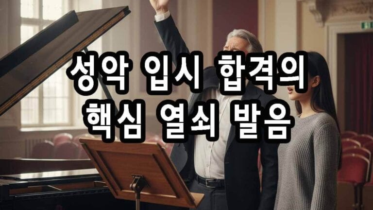성악 입시 합격의 핵심 열쇠 발음!