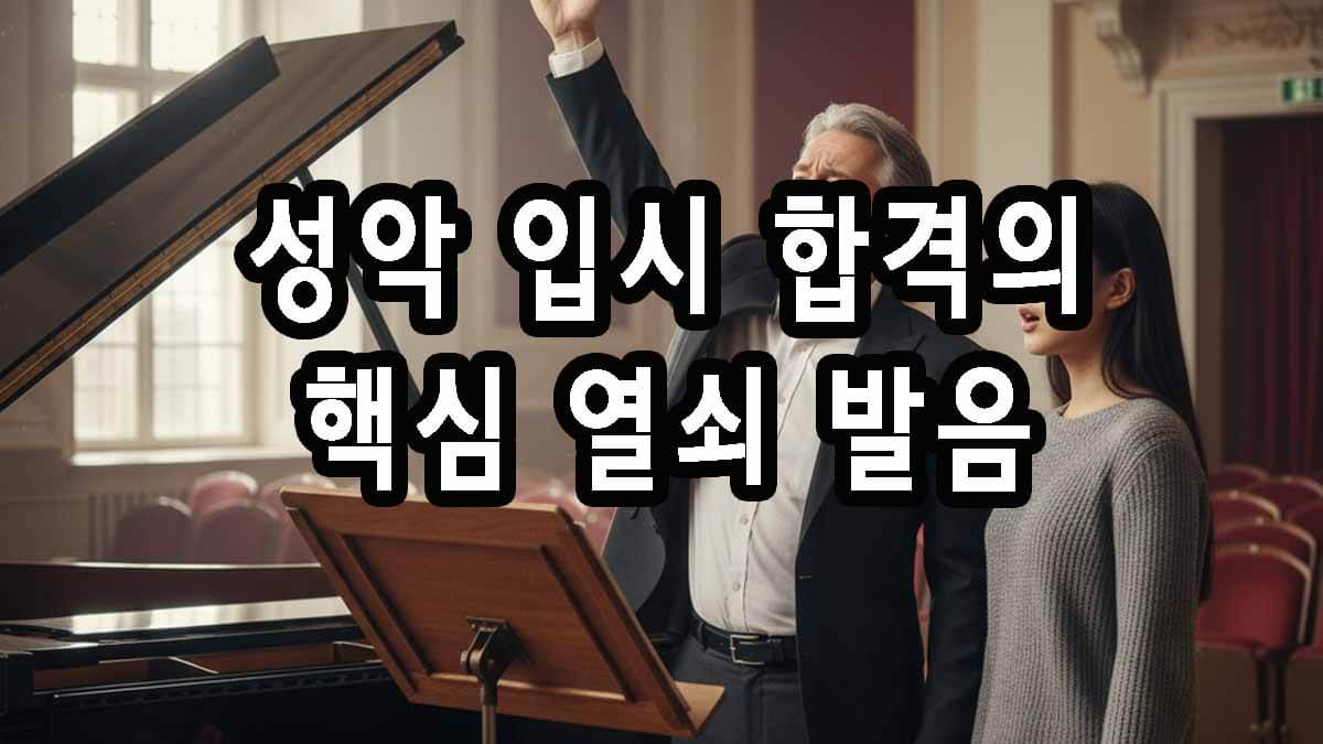 성악 입시 합격의 핵심 열쇠 발음!