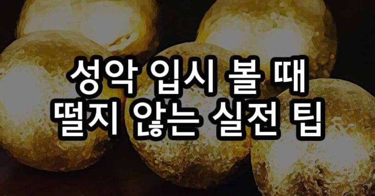 성악 입시 볼 때 떨지 않는 법 실전 팁