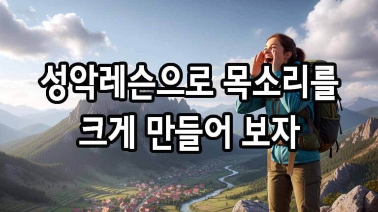 성악레슨으로 목소리를 크게 만들어 보자
